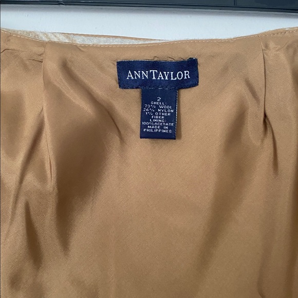 Ann Taylor vintage beige wool plaid pencil skirt size 2 - Picture 10 of 11